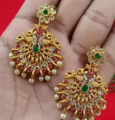 Alloy Pearl Chandbalis Earrings For Women