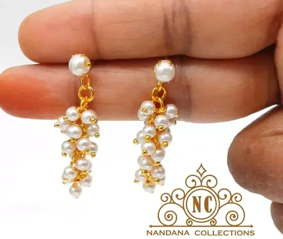 Alloy Pearl Chandbalis Earrings For Women