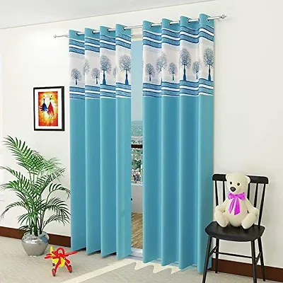 Soulful Creations Preium Quality Royal Patch Curtains Set of 2 (Design -21, Door 7 FEET)