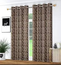 Soulful Creations Premium Heavy Silky Curtains Pack of 2 pcs ( 6- feet )-thumb1