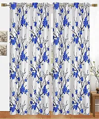 Stylish Blue Polyester Printed Door Curtains Pack Of 3-thumb1