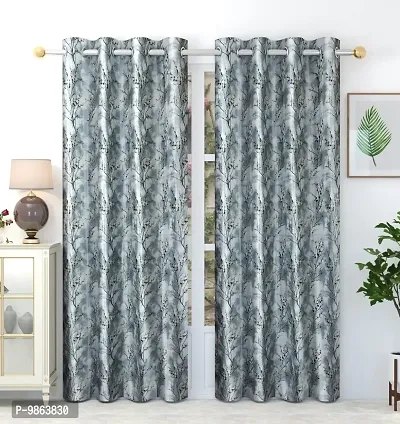 Soulful Creations Printed Curtains for Room and Offices Size 8 feet ( Pack of 2 ).-thumb2