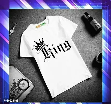 Stylish White Polyester Printed Tees For Boys