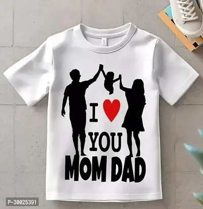 Stylish White Polyester Printed Tees For Boys