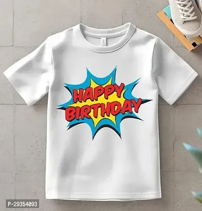 Stylish White Polyester Printed Tees For Boys-thumb0