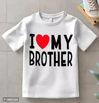 Stylish White Polyester Printed Tees For Boys