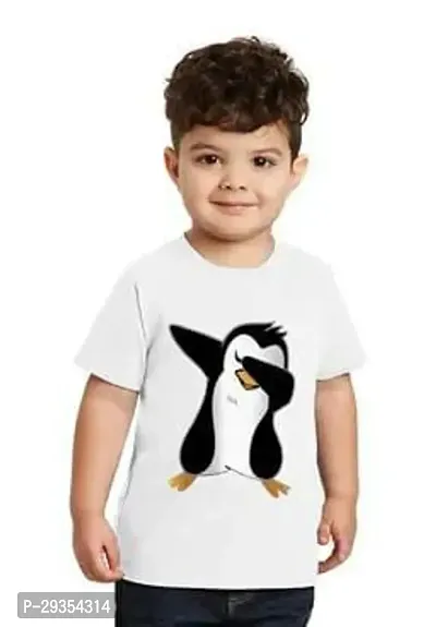 Stylish White Polyester Printed Tees For Boys-thumb0