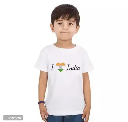 Stylish White Polyester Printed Tees For Boys