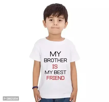 Stylish White Polyester Printed Tees For Boys