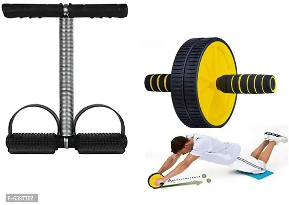 Combo AB Wheel with Single Black Steel Tummy Trimmer-thumb0