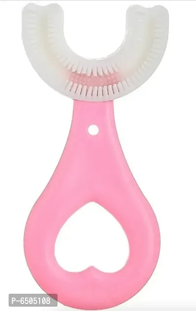 U Shaped Toothbrush For Kids , Manual U Type 360 Degree Soft Silic-thumb0