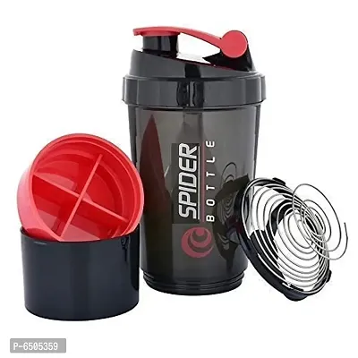 Protein Shaker Gym Water Bottle with 3 Layer Storage Compartments