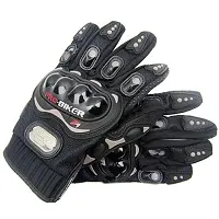 Trendy Synthetic Leather Motorcycle Gloves for Men-thumb1