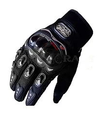 Trendy Synthetic Leather Motorcycle Gloves for Men-thumb3