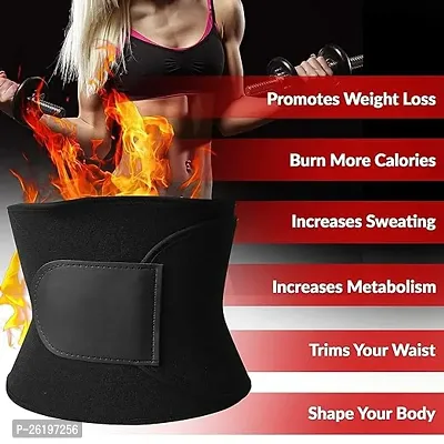 Triple Spring Trimmer for Men  Women Black  and  Sweat Slim Belt - Slim Belt for Men and Women, Tummy Trimmer, Body Shaper. Black-thumb2