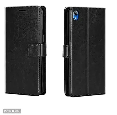 Vivo Y90 Vintage Series Leather Wallet Flip Case-thumb0