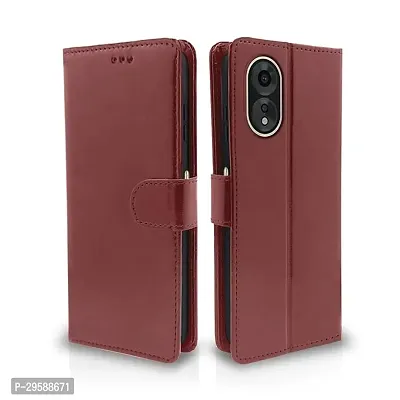 Oppo A38 4G / Oppo A18 4G Flip Cover Leather Finish-thumb0