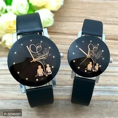 Stylish Analog Couple Watches- 2 Pieces-thumb2