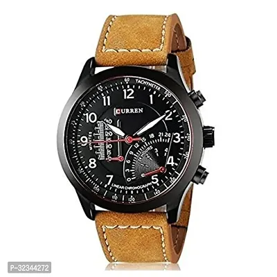 Stylist Synthetic Leather Analog Watch For Men-thumb0