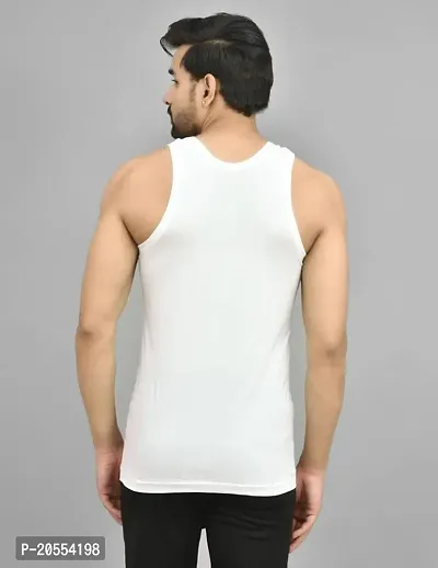 UNDERLOOP Aristo White RN Vest/Cotton Vest/FINE Combed Cotton Vest Pack of 3-thumb3