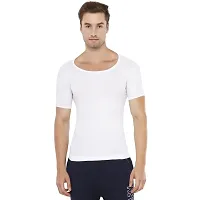 UNDERLOOP Premium White Cotton Half Sleeves Vest for Men(Pack of 5) Pure Combed Cotton-thumb1