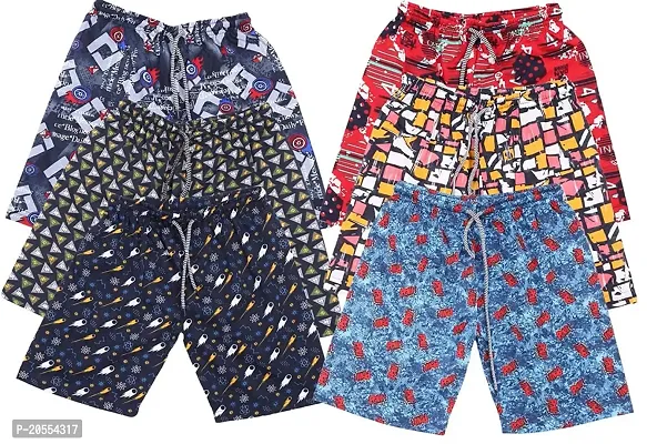 UNDERLOOP Trendy Unisex Printed Boxer/ Bermuda Shorts for Kids (Pack of 2) Multicolour