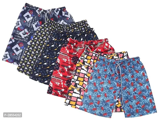 UNDERLOOP Printed Cotton Unisex Bermuda for Kids-thumb0