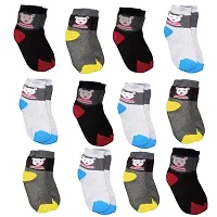 UNDERLOOP GAZE TRENDY KIDS UNISEX ANKLE LENGTH TOWEL SOCKS (BEST FOR DAILY USE) PACK OF 7-thumb1