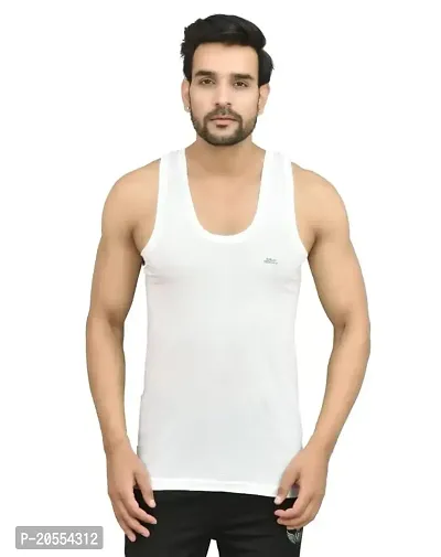 UNDERLOOP Aristo White RN Vest/Cotton Vest/FINE Combed Cotton Vest Pack of 5