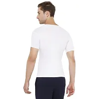 UNDERLOOP Premium White Cotton Half Sleeves Vest for Men(Pack of 5) Pure Combed Cotton-thumb3