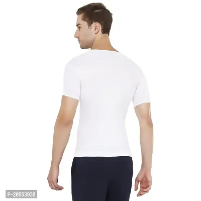 UNDERLOOP Premium White Cotton Half Sleeves Vest for Men(Pack of 5) Pure Combed Cotton-thumb4