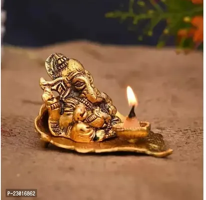 Lord Ganesh Idol With Diya-thumb0