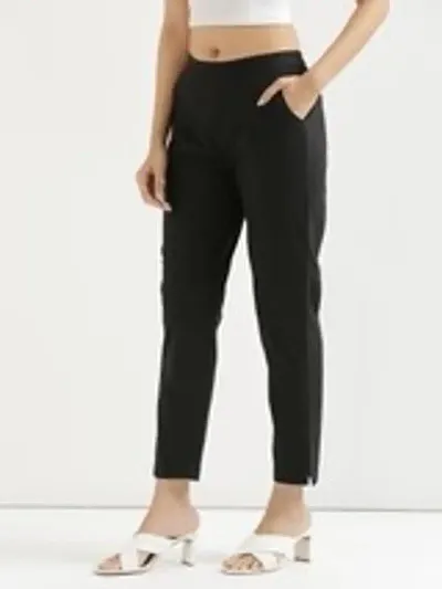 Me Craft Women's Slim Fit Cotton Palazzo Pants (2XL) Black