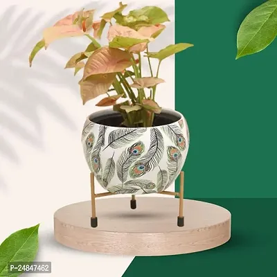 Beautiful Multicoloured Metal Planter Pot With Stand-thumb0