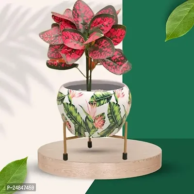 Beautiful Multicoloured Metal Planter Pot With Stand