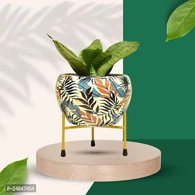 Beautiful Multicoloured Metal Planter Pot With Stand