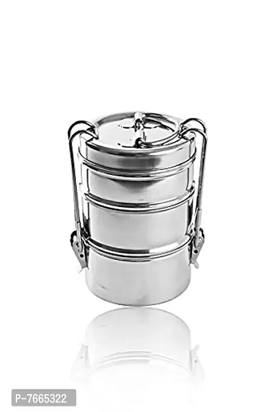 Endurance 3 Insulated Stainless Steel Tiffin Box, 1500 ml, Steel Plain-thumb0