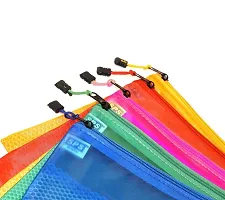 5-Pcs Zipper Pouch Pen Pencil Stationary Case Travel Document Holder and Cosmetics Bag-thumb3