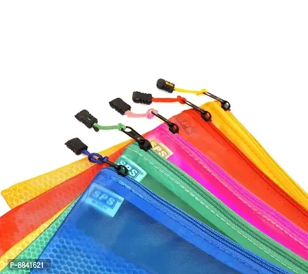 5-Pcs Zipper Pouch Pen Pencil Stationary Case Travel Document Holder and Cosmetics Bag-thumb4