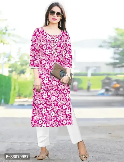 Stylish Khadi Cotton Printed Stitched Kurta For Women