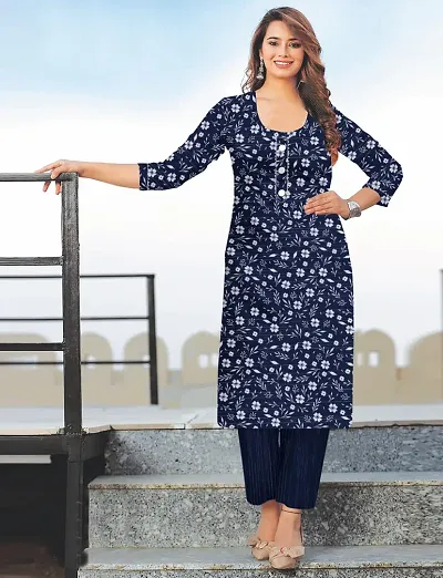 Stylish Cotton Printed Straight Kurta