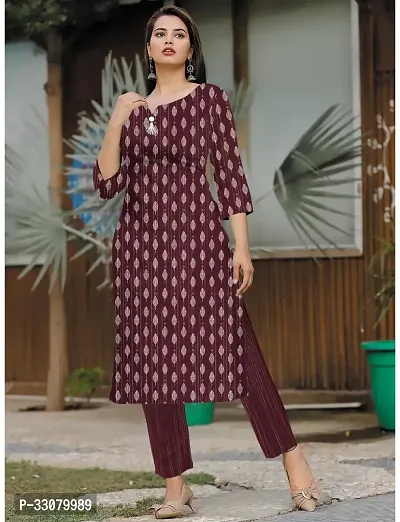 Stylish Khadi Cotton Printed Stitched Kurta For Women-thumb0