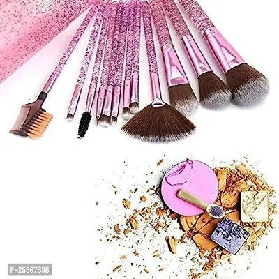CLOUDIEBEAUTY Makeup Brush Set With Storage Barrel - Pack of 12 (Shiny purple)