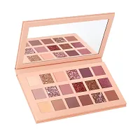 FAVORU. Nude Edition Eyeshadow Palette (18 Highly Pigmented, Shimmery, Metallic Colours) with 7 Pink Makeup Brushes Set - (Pack of 8)-thumb1