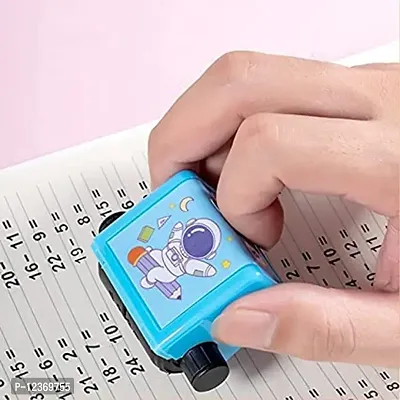 Roller Digital Teaching Stamp, Addition Seal Arithmetic Artifact, Math Roller Stamp with Ink-thumb0