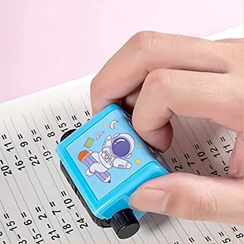 Roller Digital Teaching Stamp, Addition Seal Arithmetic Artifact, Math Roller Stamp with Ink
