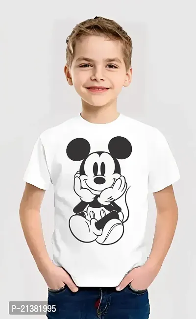 Comfortable White Cotton Blend Tees For Boys