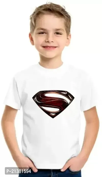 Comfortable White Cotton Blend Tees For Boys