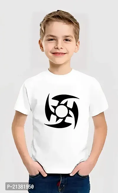 Comfortable White Cotton Blend Tees For Boys-thumb0