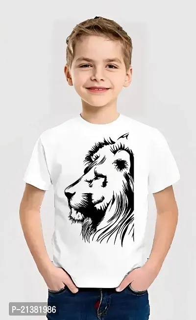 Comfortable White Cotton Blend Tees For Boys-thumb0